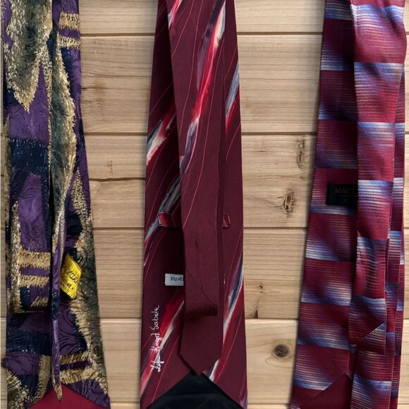 Bundle Of 3 Men’s Silk Ties Hardy Amies Martin Wong Robert Daskal - Picture 8 of 15